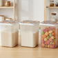 Omega Fresh Pack Of 3pcs Plastic Heavy-Duty Food Jar Set ( Transparent with Colorful Lid )