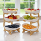 Modern Multi-Tier Serving Platters with Wooden Stand
