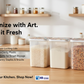Omega Fresh Pack Of 3pcs Plastic Heavy-Duty Food Jar Set ( Transparent with Colorful Lid )