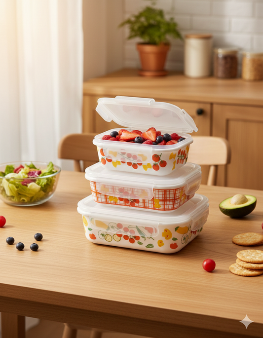 Versatile  marble Printed Food Storage Set