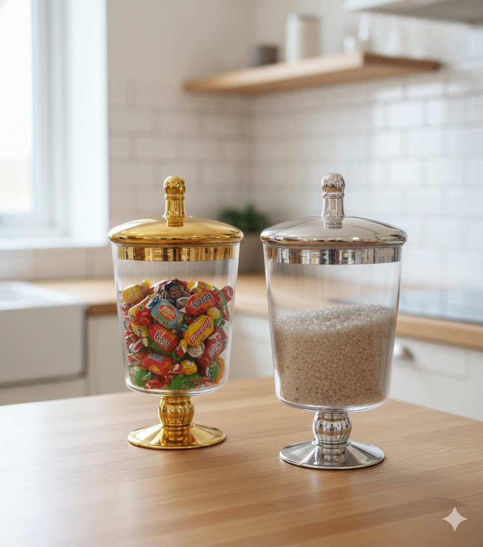 Danny Home Decorative Pedestal Glass Jars