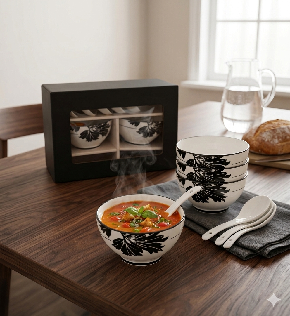 Premium 6-Piece Ceramic Soup Bowl set