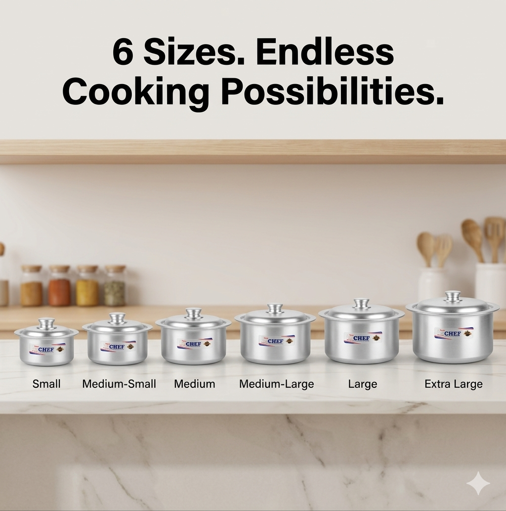 Majestic Chef 6-Piece Premium Aluminum Cookware Set
