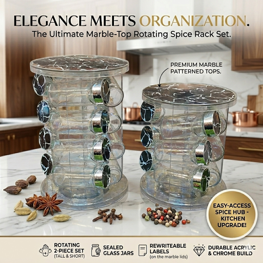 The Ultimate Marble-Top Rotating Spice Rack