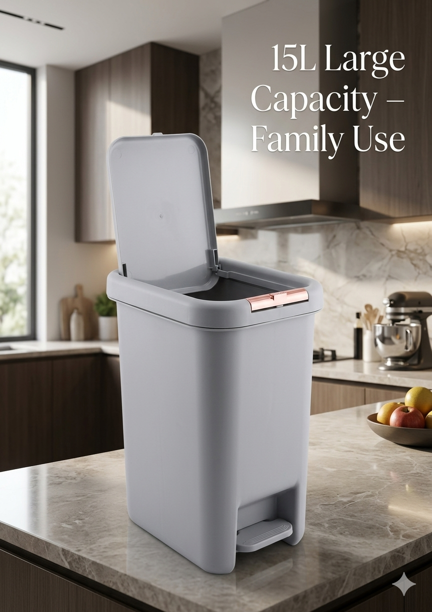 Dual-Opening Step Trash Can