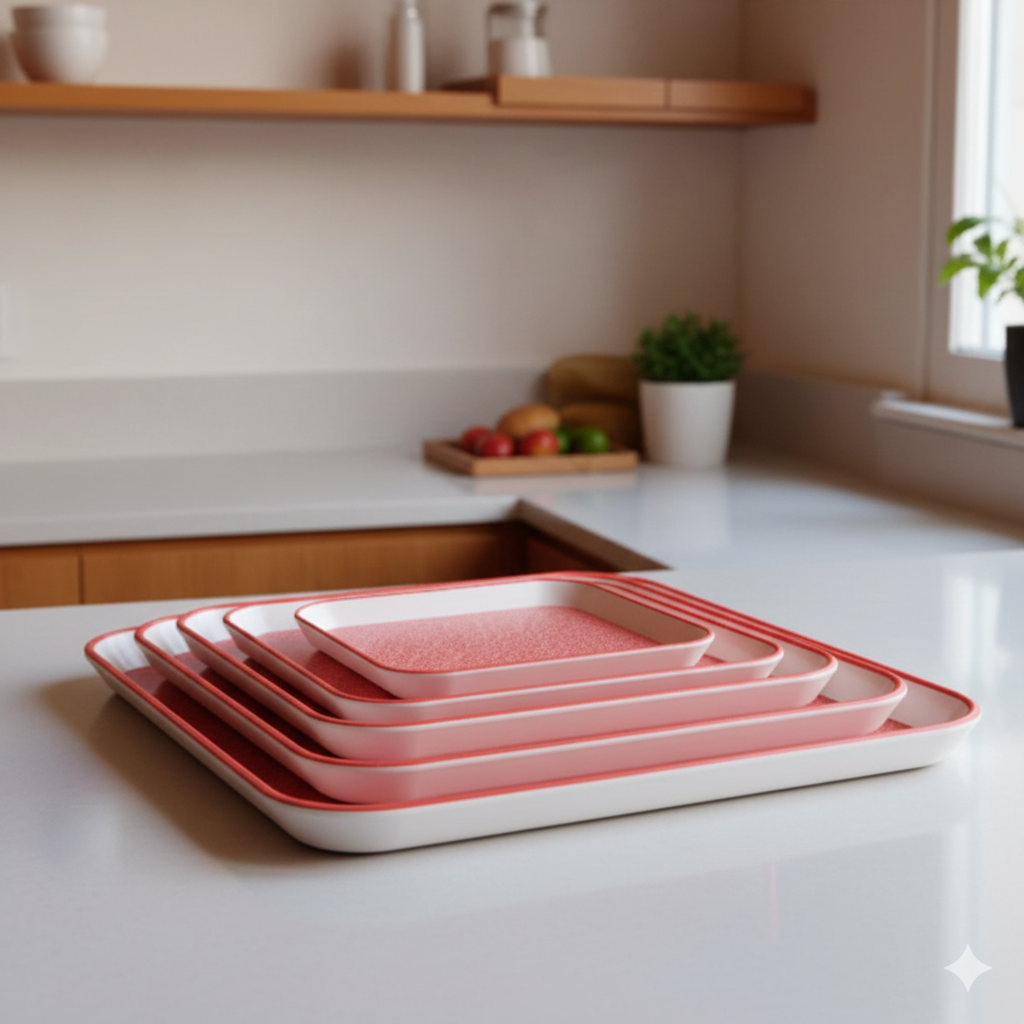 Premium 4-Piece Nesting Serving Tray Set