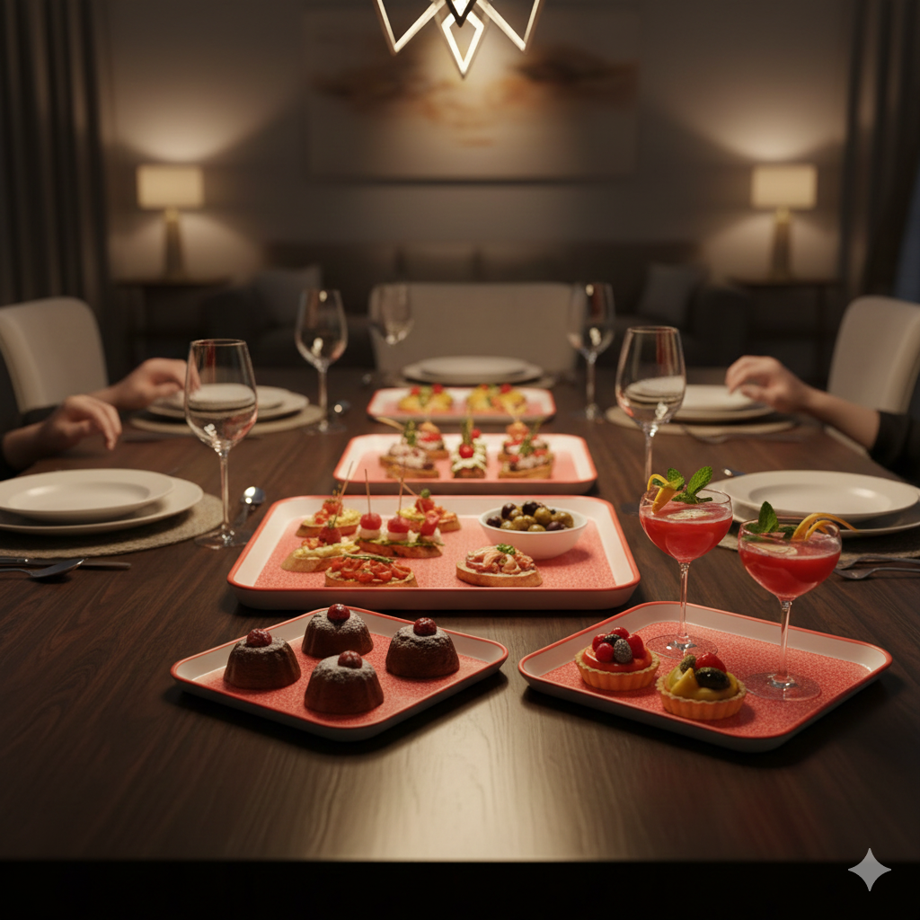 Premium 4-Piece Nesting Serving Tray Set