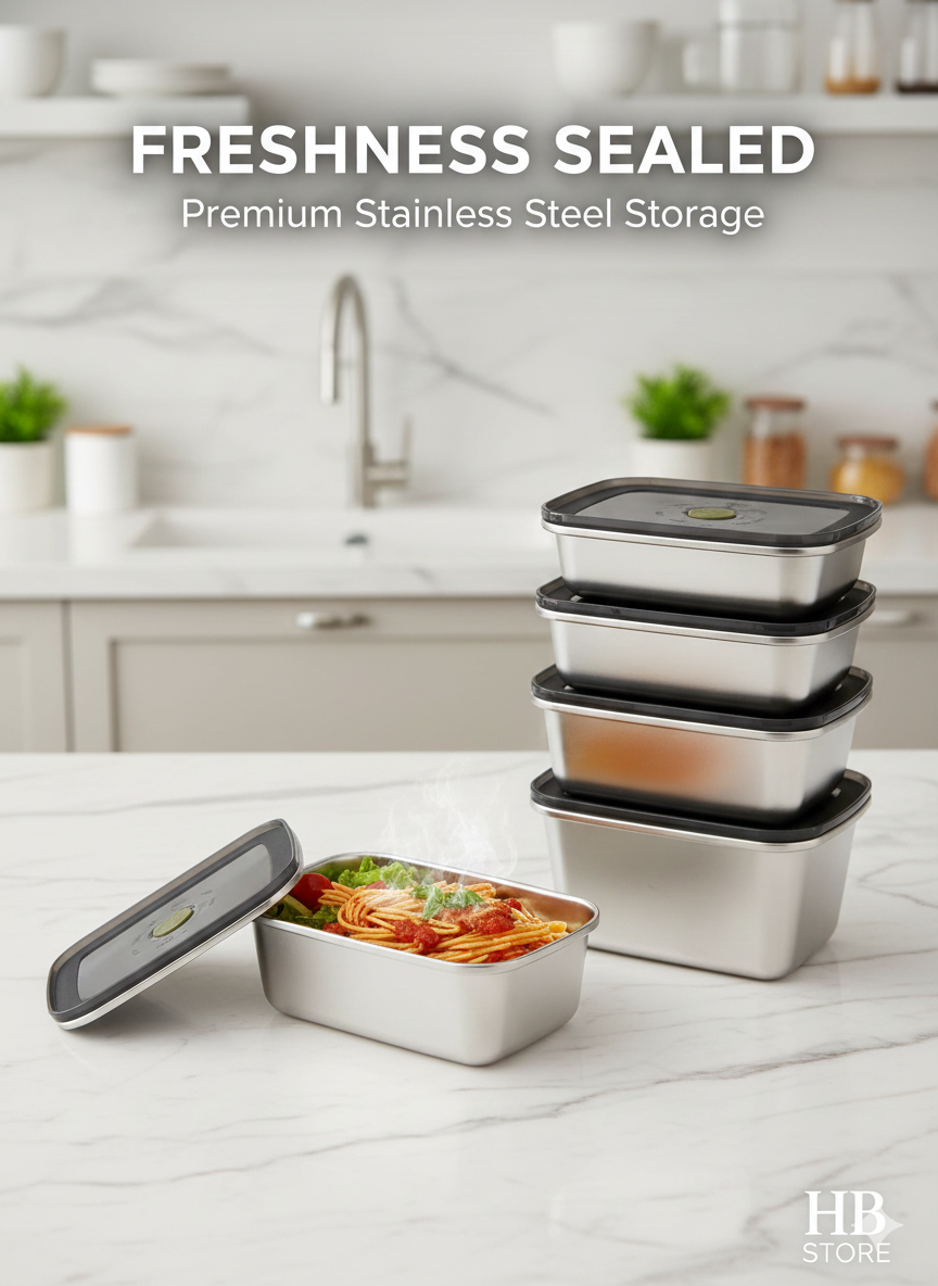 Premium Stainless Steel Food Storage Container Set