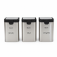 Presta Premium 3-Piece Stainless Steel Kitchen Canister Set