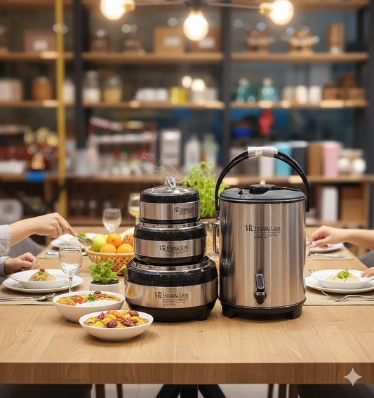 Happy Line 4-Piece Premium Insulated Stainless Steel Serving Set