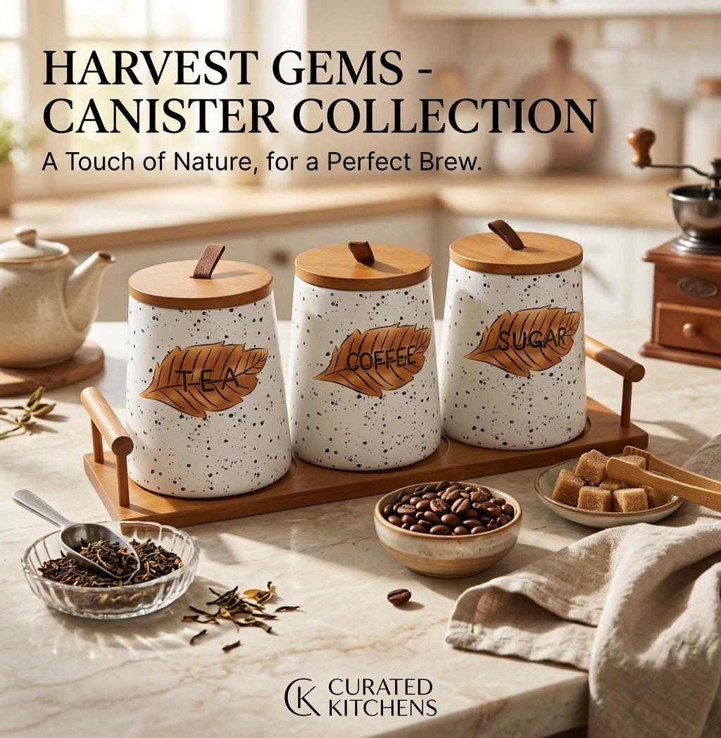 Sweet Cherry & Speckled Leaf Ceramic Canister Collection