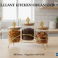 3-Piece Glass Canister Set with Bamboo Lids and Gold Stand