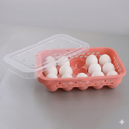 Premium Stackable Egg Storage Tray with Protective Lid