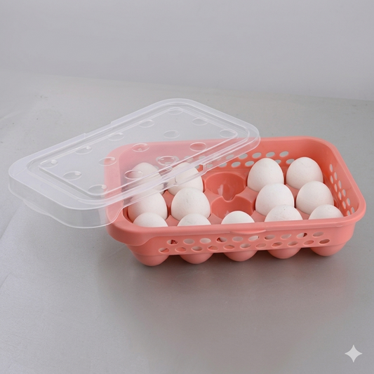 Premium Stackable Egg Storage Tray with Protective Lid