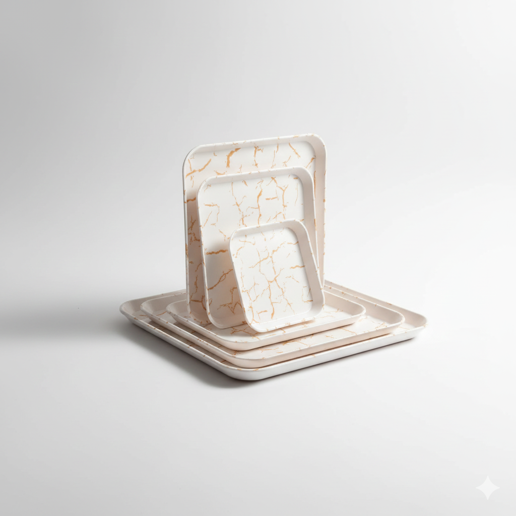 Premium 4-Piece Nesting Serving Tray Set