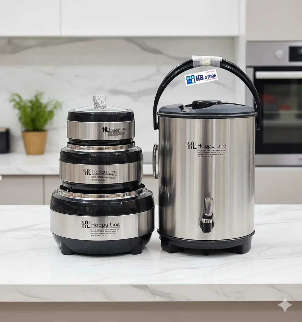 Happy Line 4-Piece Premium Insulated Stainless Steel Serving Set