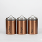 Premium Copper-Tone Stainless Steel Kitchen Canister Set