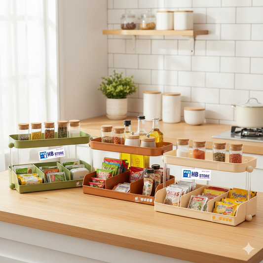 2-Tier Multipurpose Plastic Organizer Rack