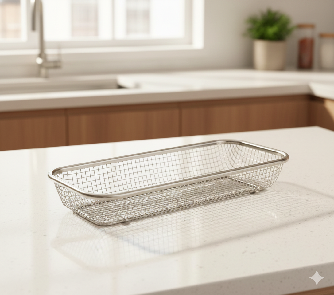 Premium Stainless Steel Wire Mesh Cutlery Tray