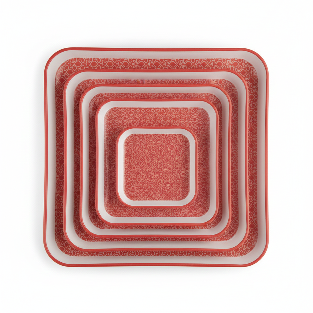 Premium 4-Piece Nesting Serving Tray Set