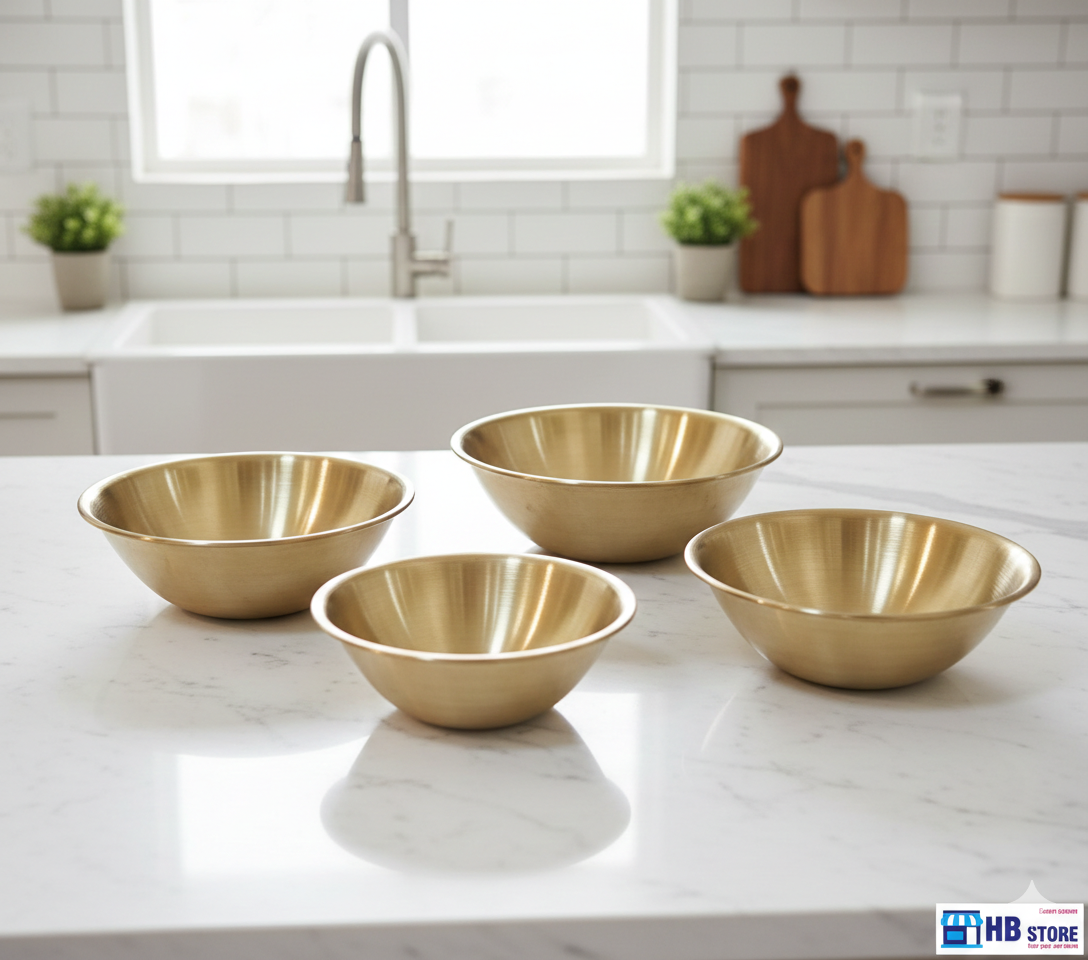 Artisan Hand-Brushed Brass Nesting Bowls