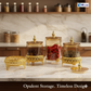 3-Piece Victorian-Style Amber Canister Set with Gold Filigree Base