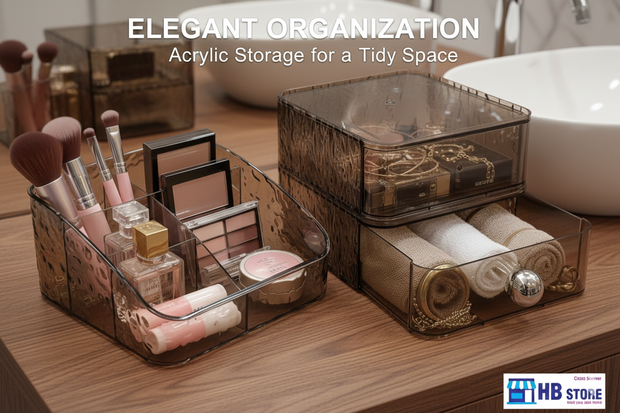 2-Tier Makeup and Cosmetic Storage Box gray