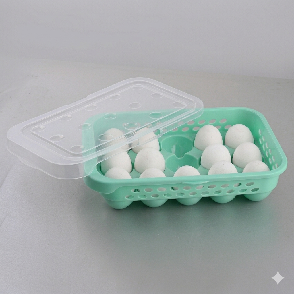 Premium Stackable Egg Storage Tray with Protective Lid