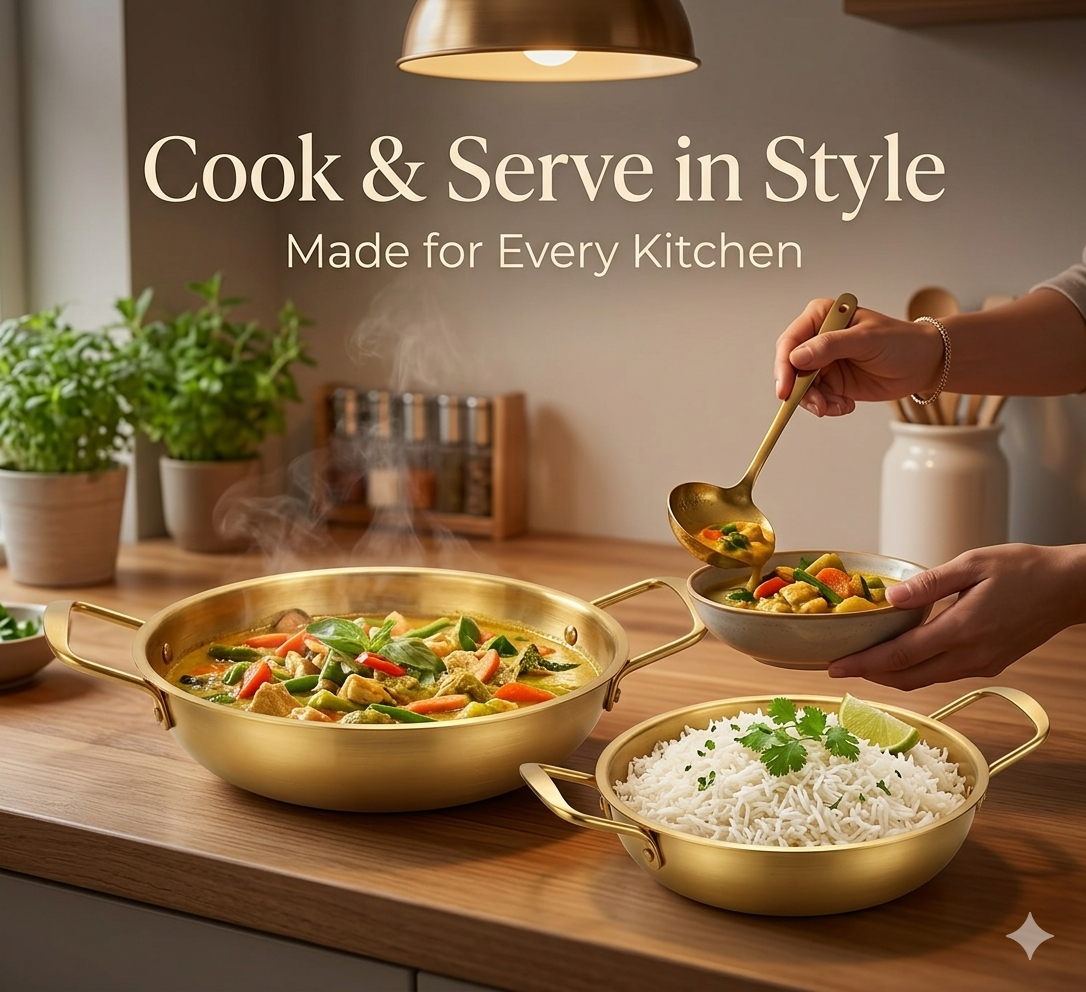 Premium Golden Dual-Handle Cookware