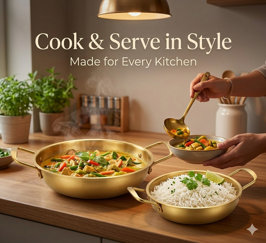 Premium Golden Dual-Handle Cookware