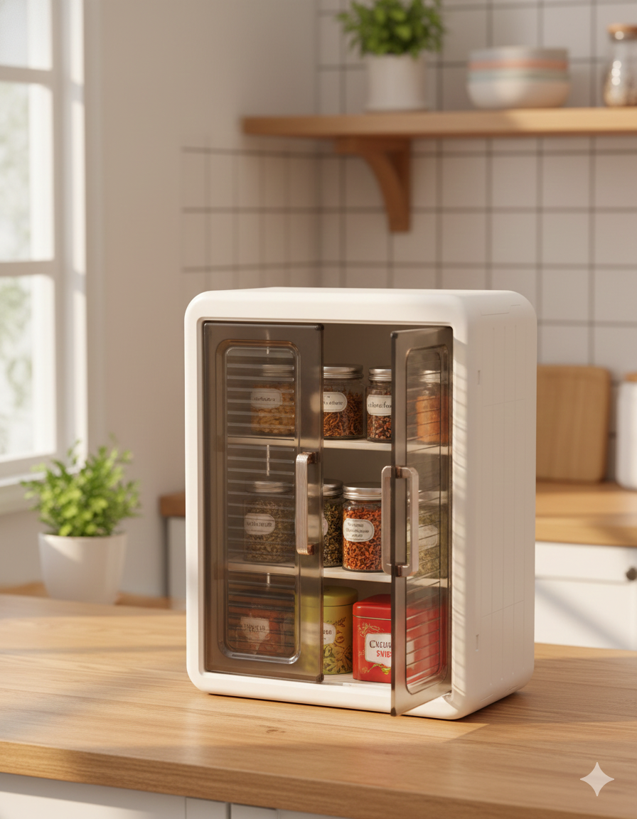 Compact Wall-Mountable Plastic Storage Cabinet
