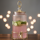 Elegant Purple Glass Beverage Dispenser with Durable Steel Stand | Perfect for Parties & Gatherings