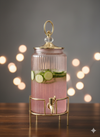 Elegant Purple Glass Beverage Dispenser with Durable Steel Stand | Perfect for Parties & Gatherings
