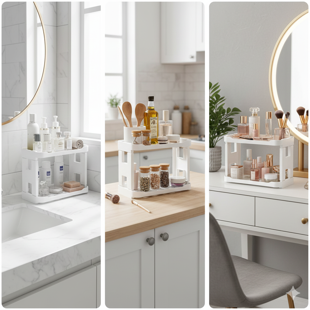 Multipurpose 2-Tier Stackable Storage Rack