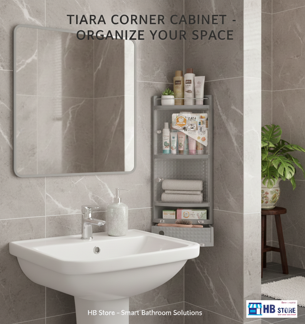 Tiara Wall-Mounted Bathroom Corner Cabinet