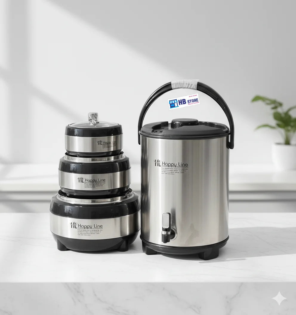 Happy Line 4-Piece Premium Insulated Stainless Steel Serving Set