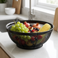 Premium Matte Black Stainless Steel Mesh Colander & Fruit Basket