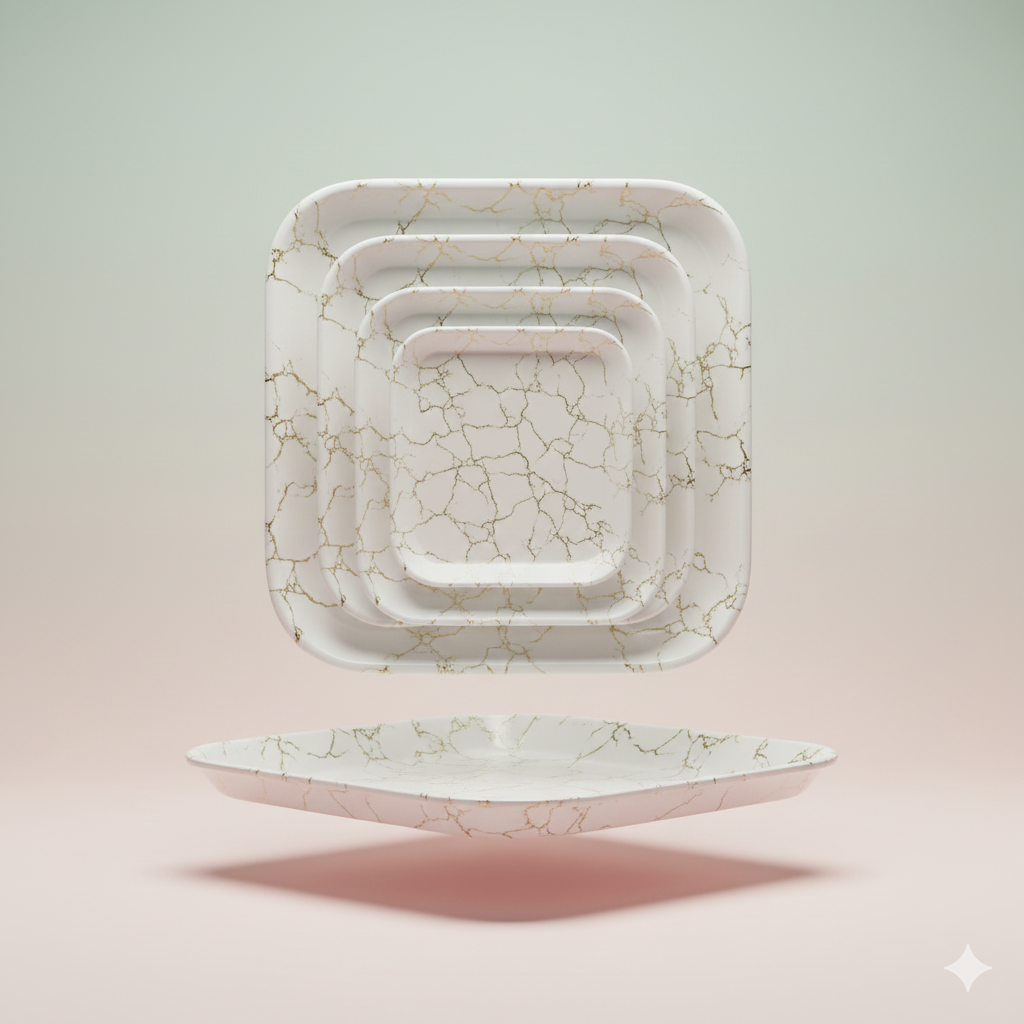 Premium 4-Piece Nesting Serving Tray Set