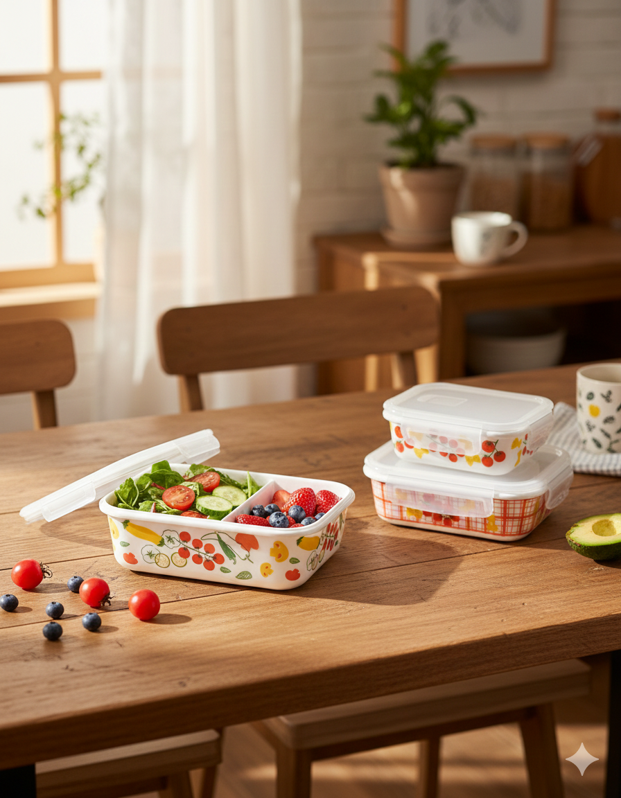 Versatile  marble Printed Food Storage Set