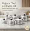 Majestic Chef 6-Piece Premium Aluminum Cookware Set