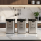 Presta Premium 3-Piece Stainless Steel Kitchen Canister Set