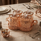 Imperial Rose Gold Condiment Jar Set with Ornate Serving Tray