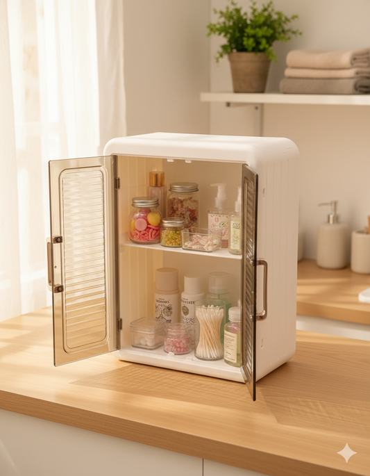 Compact Wall-Mountable Plastic Storage Cabinet