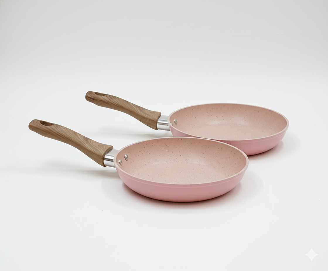 Premium Pink Granite Non-Stick Frying Pan