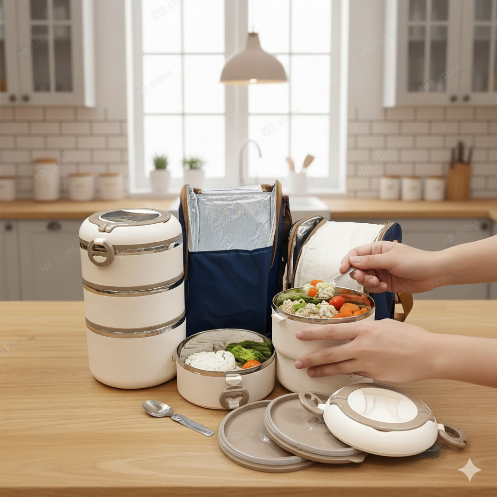 Hot & Cold Lunch Box with Carry Bag