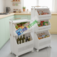 Multi-Layer Movable Storage Trolley – Stackable Rotating Basket Organizer with Wheels