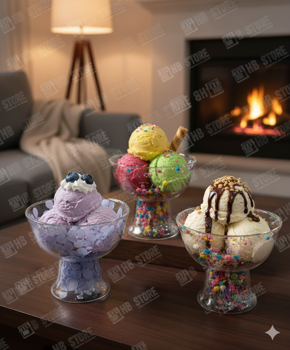 Charming Floral Double Wall Bowl for Ice Cream & Desserts