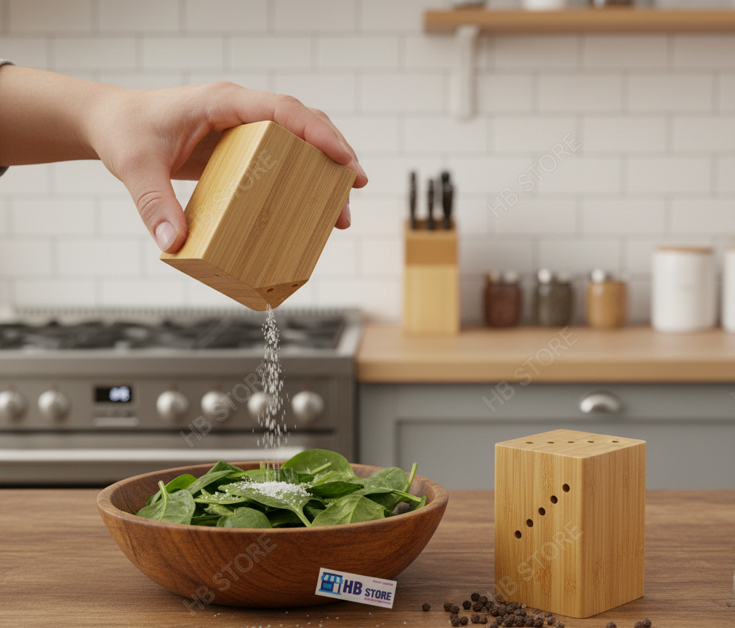 Natural Bamboo Salt & Pepper Shaker Set