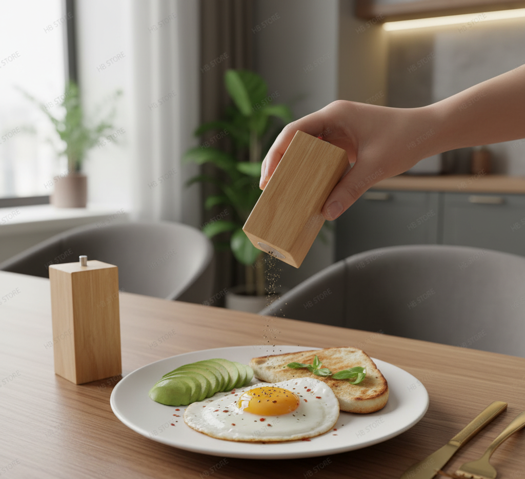 Natural Bamboo Salt & Pepper Shaker Set