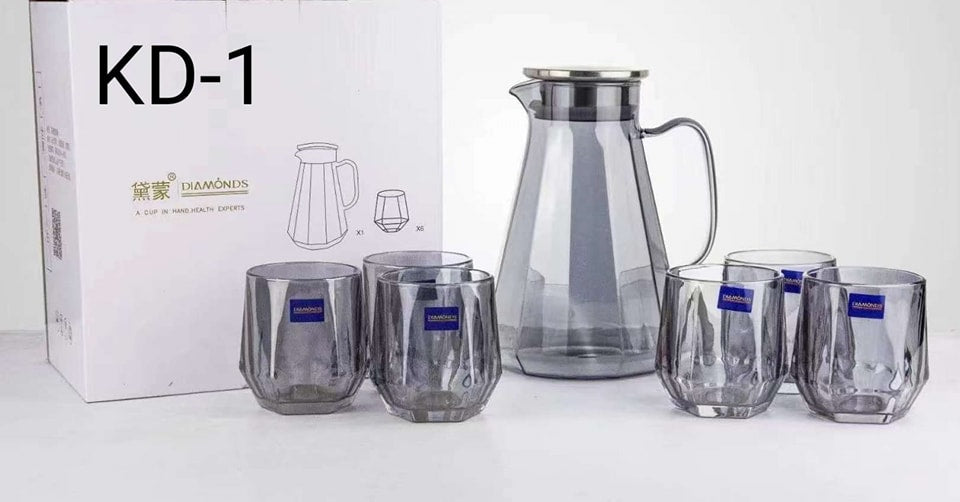 Grey Jug Glass Set Complete